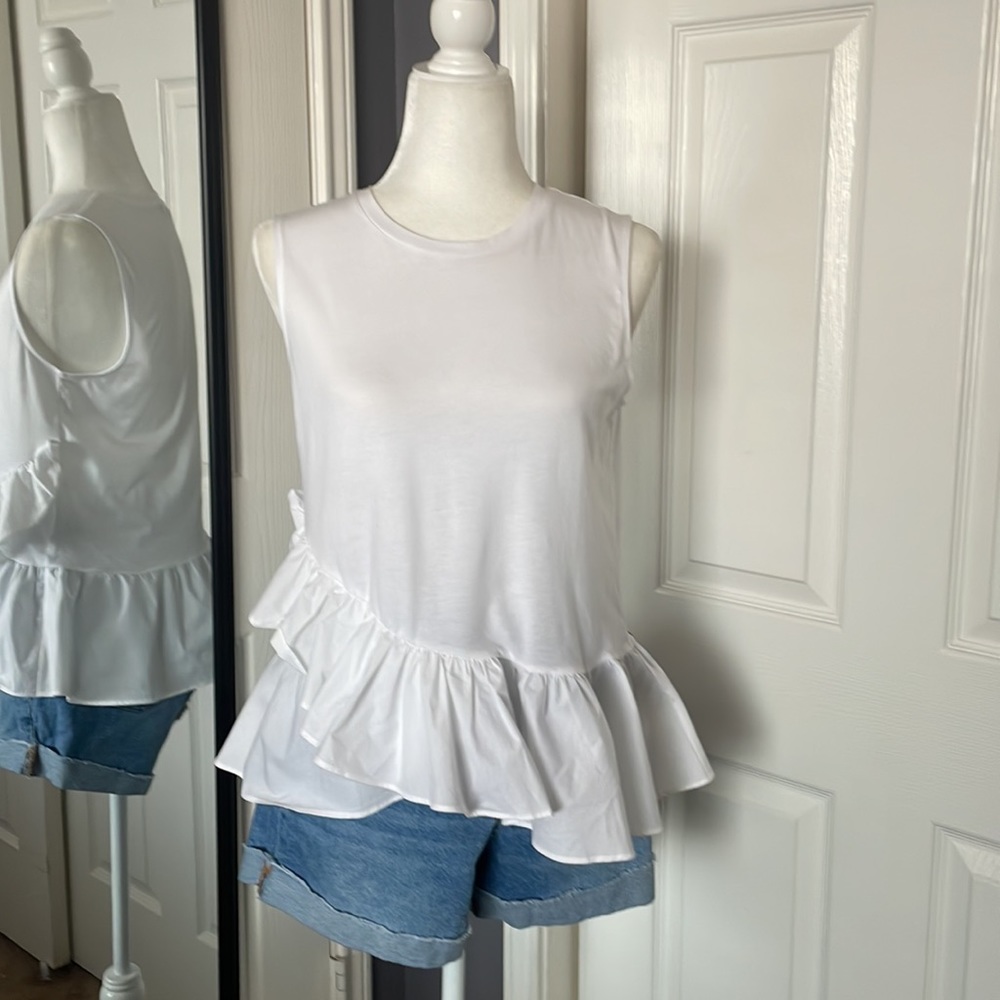 Banana Republic peplum white top - Picture 2 of 7